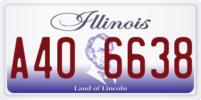 IL license plate A406638