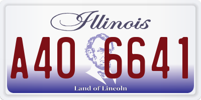 IL license plate A406641