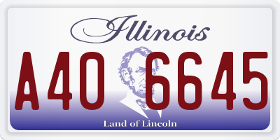 IL license plate A406645