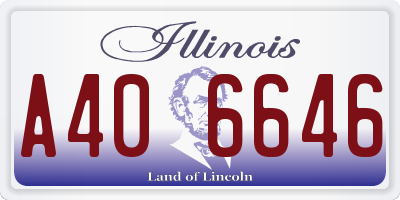 IL license plate A406646