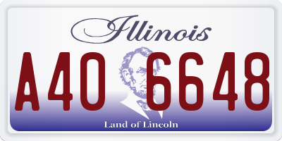 IL license plate A406648