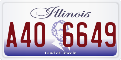 IL license plate A406649