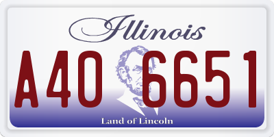 IL license plate A406651