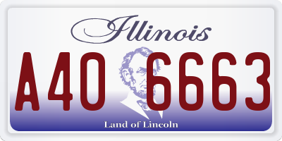 IL license plate A406663