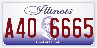 IL license plate A406665