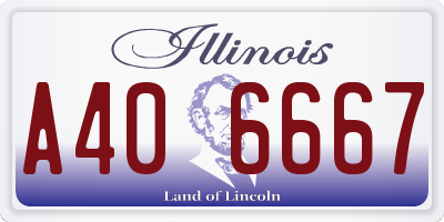 IL license plate A406667