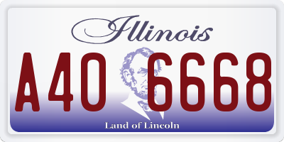 IL license plate A406668