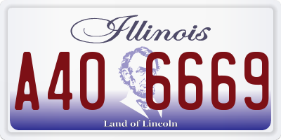 IL license plate A406669