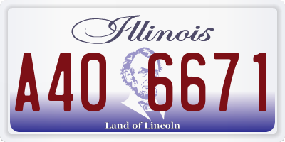 IL license plate A406671