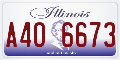 IL license plate A406673