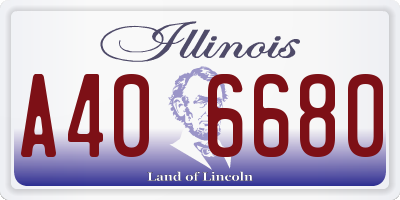 IL license plate A406680