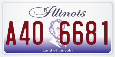 IL license plate A406681