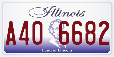 IL license plate A406682