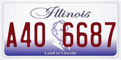 IL license plate A406687