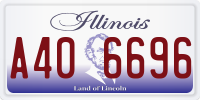 IL license plate A406696