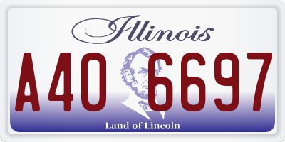 IL license plate A406697