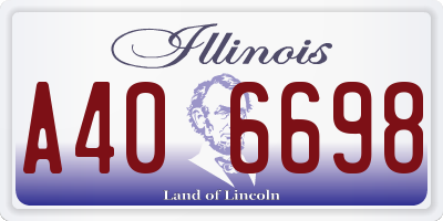 IL license plate A406698