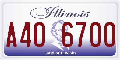 IL license plate A406700