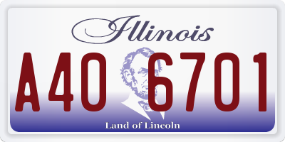 IL license plate A406701