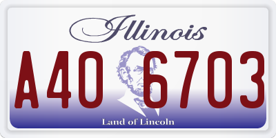 IL license plate A406703