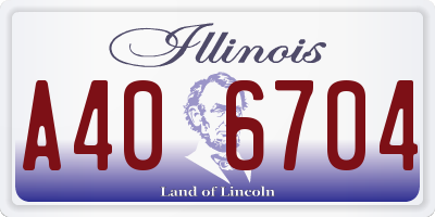 IL license plate A406704