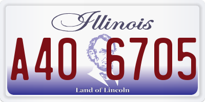 IL license plate A406705