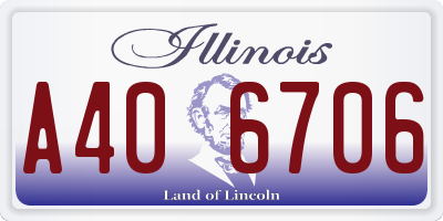 IL license plate A406706