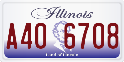 IL license plate A406708