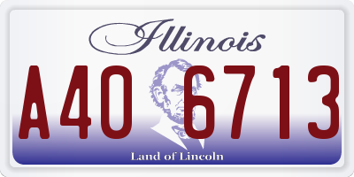 IL license plate A406713