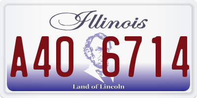 IL license plate A406714