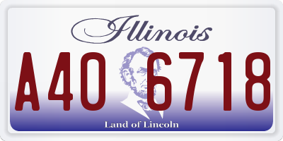 IL license plate A406718
