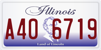 IL license plate A406719