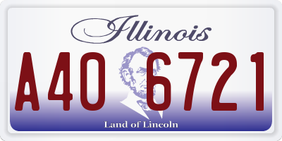 IL license plate A406721