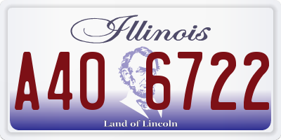 IL license plate A406722
