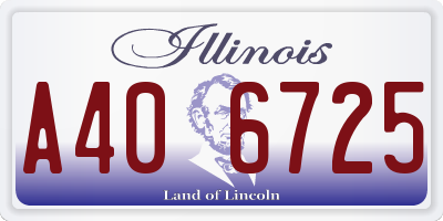 IL license plate A406725