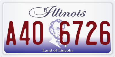 IL license plate A406726