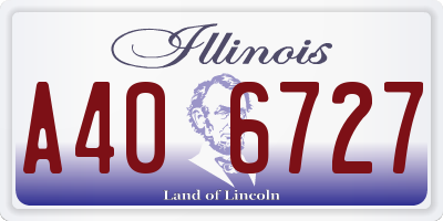 IL license plate A406727