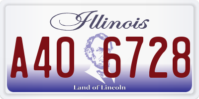 IL license plate A406728