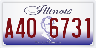 IL license plate A406731