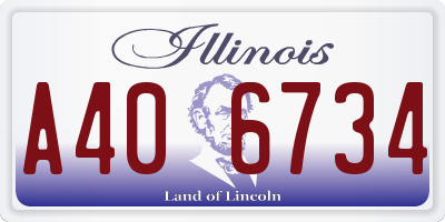 IL license plate A406734