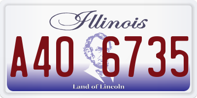 IL license plate A406735