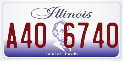 IL license plate A406740