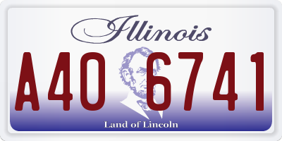 IL license plate A406741