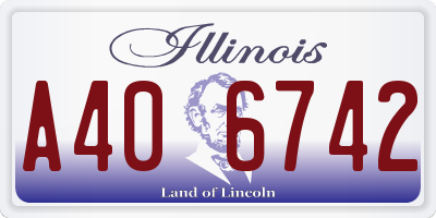 IL license plate A406742