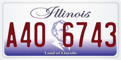 IL license plate A406743