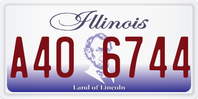 IL license plate A406744