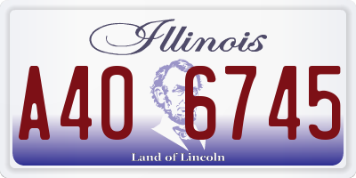IL license plate A406745