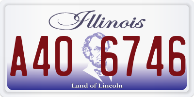 IL license plate A406746