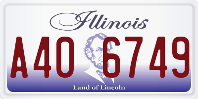 IL license plate A406749