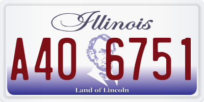 IL license plate A406751